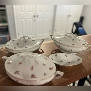 Vintage Floral China Serving Set